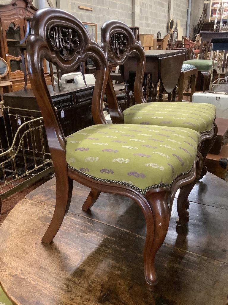 Six Victorian chairs with fretwork stating 'MS', believed to be for M. Strachan & Sons - coal merchants in Hull